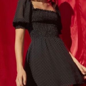 Reformation black polka dot Elle dress